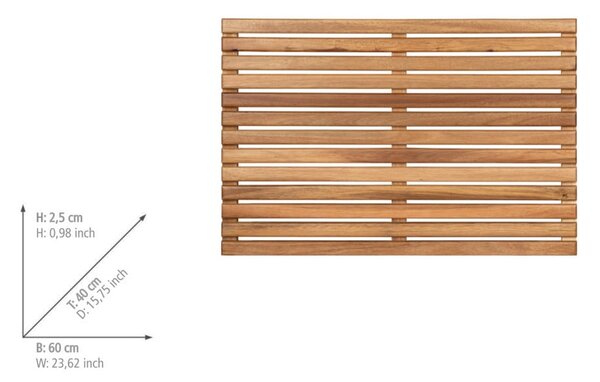 Drevená kúpeľňová predložka v prírodnej farbe 40x60 cm Acacia – Wenko