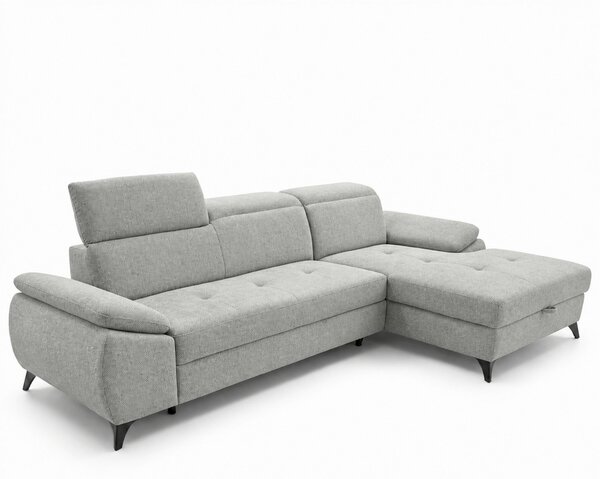 ROHOVÁ SEDAČKA, drevo, textil, kompozitné drevo, svetlosivá MID.YOU - Sedačky, Online Only