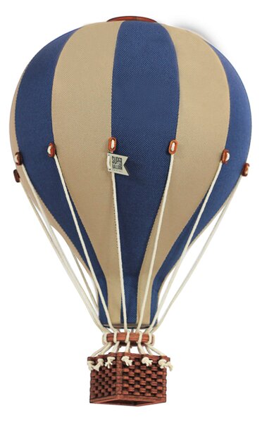 Dekoračný teplovzdušný balón - modrá hnedá - M-33cm x 20cm