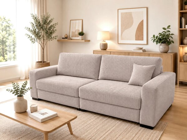 TROJMIESTNA POHOVKA, drevo, textil, kompozitné drevo, cappuccino MID.YOU - Sedačky, Online Only