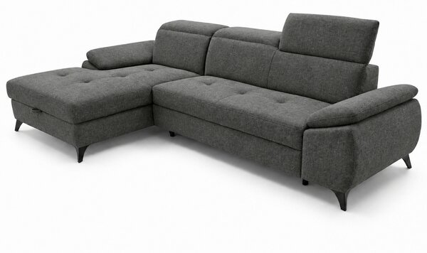 ROHOVÁ SEDAČKA, drevo, textil, kompozitné drevo, tmavosivá MID.YOU - Sedačky, Online Only