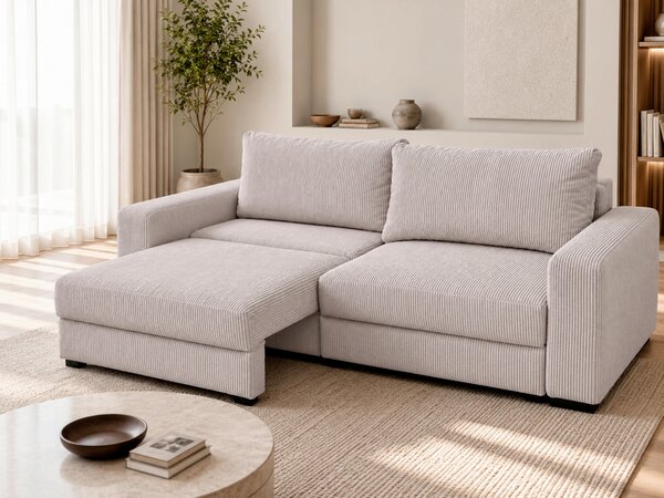 TROJMIESTNA POHOVKA, drevo, textil, kompozitné drevo, cappuccino MID.YOU - Sedačky, Online Only