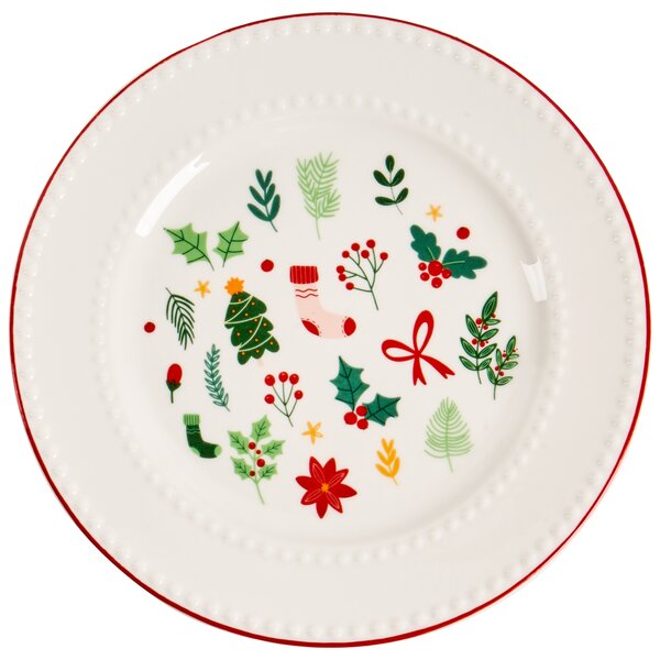 12-dielna sada jedálenského riadu biela porcelán reaktívna glazúra ručne vyrobený servis pre 4 osoby s vianočným motívom
