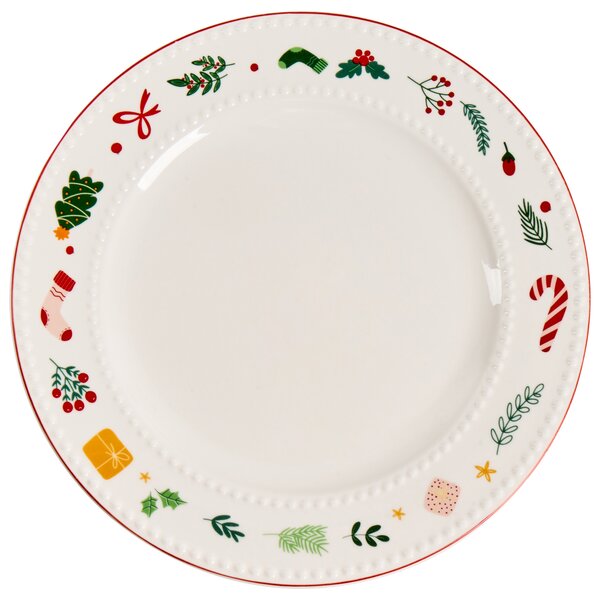 12-dielna sada jedálenského riadu biela porcelán reaktívna glazúra ručne vyrobený servis pre 4 osoby s vianočným motívom