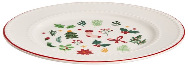12-dielna sada jedálenského riadu biela porcelán reaktívna glazúra ručne vyrobený servis pre 4 osoby s vianočným motívom