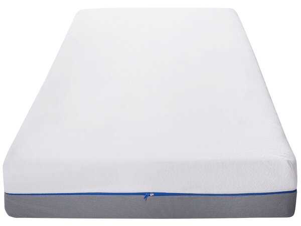 Matrac z pamäťovej peny biely 180 x 200 cm tvrdý so snímateľným poťahom na zips