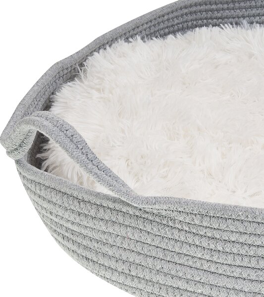 Posteľ pre psa sivá bavlna polyester ø 45 cm mäkká výplň pelech pre domáce zvieratá moderný dizajn