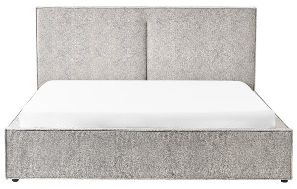 Posteľ čierna a biela čalúnená úpletový velúr 180 x 200 cm s úložným priestorom lamelový rošt moderný štýl spálňa