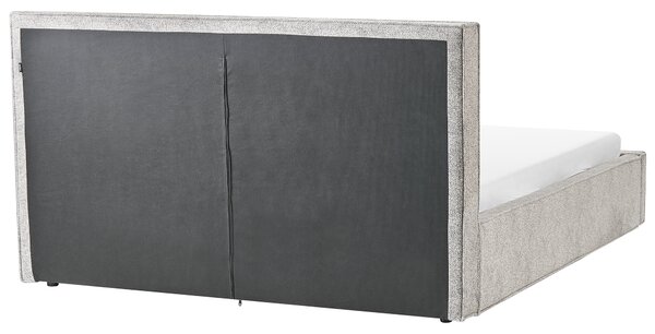 Posteľ čierna a biela čalúnená úpletový velúr 180 x 200 cm s úložným priestorom lamelový rošt moderný štýl spálňa