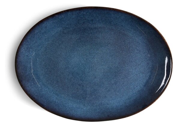Modrý kameninový servírovací tanier Bitz Mensa