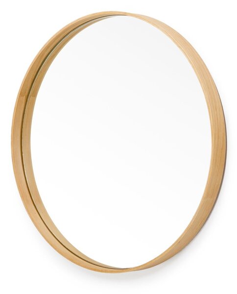 Nástenné zrkadlo s rámom z dubového dreva Wireworks Glance, ø 45 cm