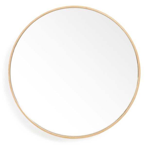 Nástenné zrkadlo s rámom z dubového dreva Wireworks Glance, ø 45 cm