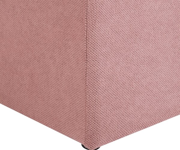 Taburet ružový 100 x 42 x 40 cm polyester čalúnená taburetka úložný priestor obývacia izba moderný štýl