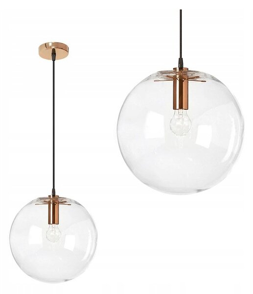 Toolight - Závesné sklenené stropné svietidlo Lassi 20 cm 1xE27, Ružové zlato, OSW-00130