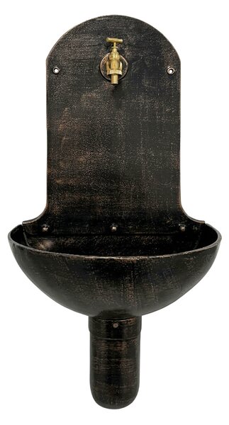Umývadlo nástenné Al zliatina, čierna farba + medená patina