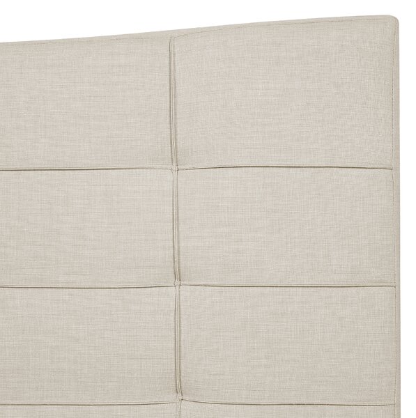 Posteľ béžová polyester čalúnený rám 160 x 200 cm kovové nohy prešívané čelo spálňa