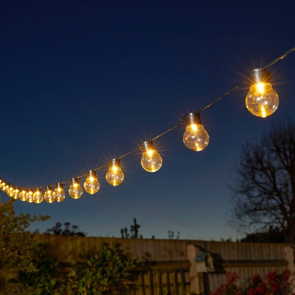 SMART GARDEN LED solárne svetelné reťaze GloBulb, 20 žiaroviek, IP44, Jasné / priehľadné, Plast, Solárne svietidlá