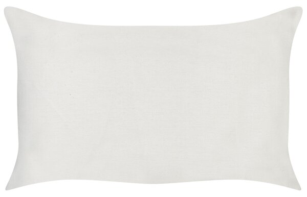 Sada 2 dekoratívnych vankúšov červená a biela bavlna 30 x 50 cm pásikavý vzor s nápisom moderný štýl doplnky