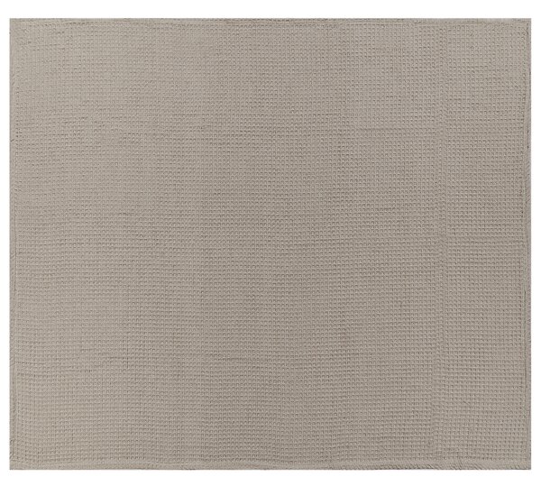 Prikrývka sivobéžová bavlnená 200 x 220 cm vafľový vzor deka na posteľ textilné doplnky spálňa obývacia izba