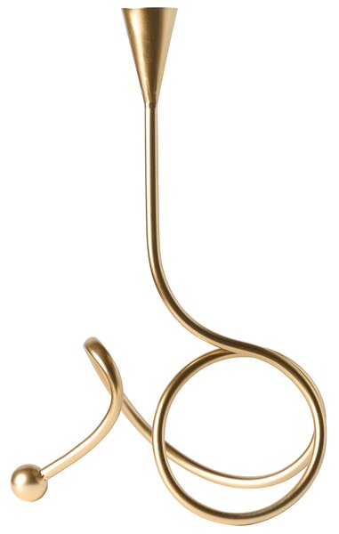 Svietnik zlatý kovový 40 cm elegantný dizajnový držiak na sviečku bytová dekorácia