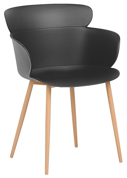 Sada 2 jedálenských stoličiek čierna syntetický materiál kovové nohy ergonomické operadlo moderný štýl kuchyňa jedáleň