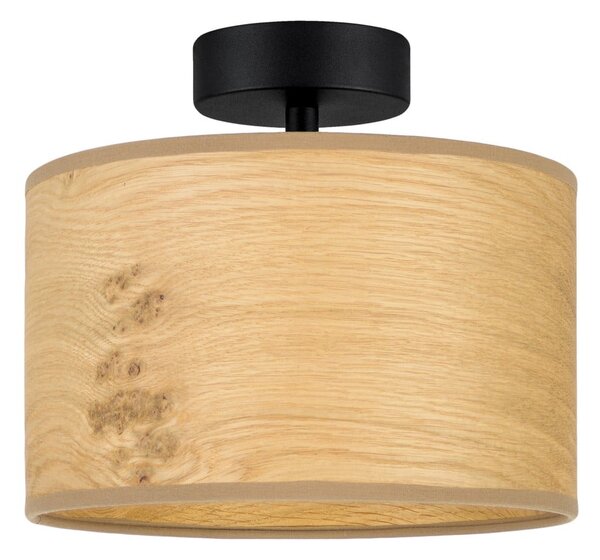 Béžové stropné svietidlo z drevenej dyhy Bulb Attack Ocho S, ⌀ 25 cm