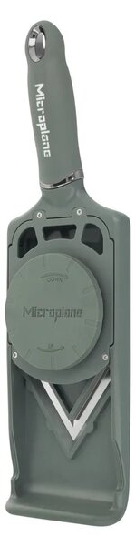 Microplane nastaviteľný V krájač mandolina, zelený