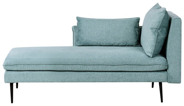 Leňoška svetlomodrá látkové čalúnenie pravostranná jednofarebná s vankúšmi moderný minimalistický štýl obývačka