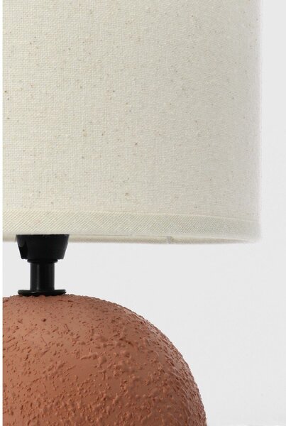 Keramická stolová lampa v terakotovej farbe s textilným tienidlom (výška 32 cm) Irvin – Yes Everyday