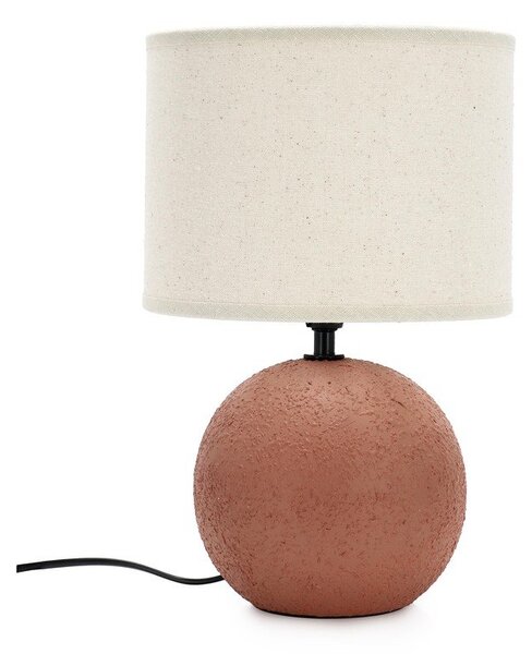 Keramická stolová lampa v terakotovej farbe s textilným tienidlom (výška 32 cm) Irvin – Yes Everyday