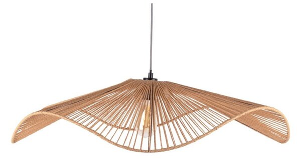 Kovové závesné svietidlo v prírodnej farbe s tienidlom z papierového výpletu ø 80 cm Sombra – Leitmotiv