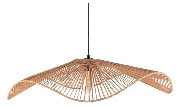 Kovové závesné svietidlo v prírodnej farbe s tienidlom z papierového výpletu ø 80 cm Sombra – Leitmotiv