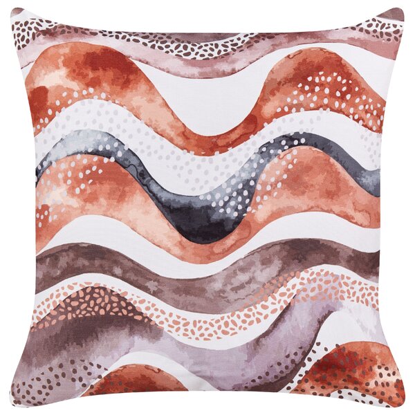 Sada 2 záhradných vankúšov hnedý polyester abstraktný motív vzor 45 x 45 cm moderné vonkajšie dekorácie vodoodolné