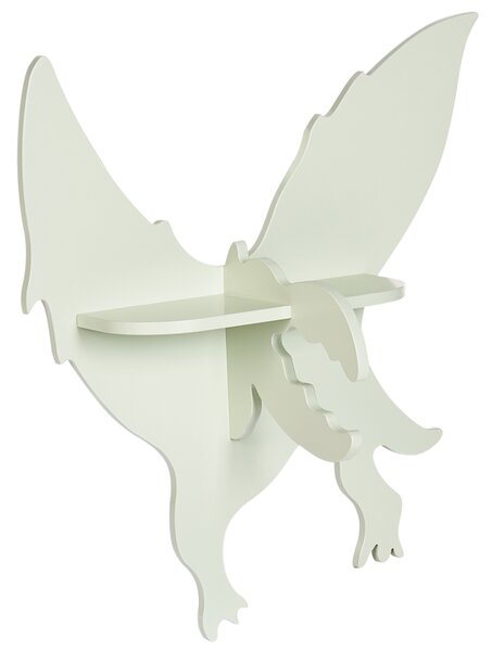 Nástenná polica svetlozelená MDF tvar dinosaura pterodaktyl úložný priestor moderný štýl detská izba