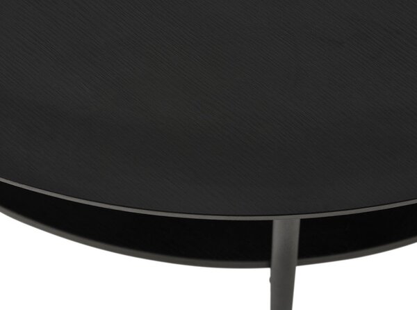 Čierny okrúhly konferenčný stolík ø 80 cm Pensacola – Unique Furniture