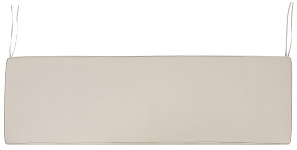 Sedací vankúš na záhradnú lavicu sivobéžový polyester 148 x 45 cm jednofarebný bez vzoru šnúrky odolnosť voči UV žiareniu exteriér