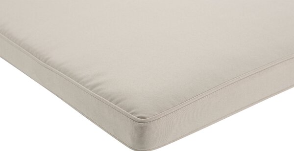 Sedací vankúš na záhradnú lavicu sivobéžový polyester 148 x 45 cm jednofarebný bez vzoru šnúrky odolnosť voči UV žiareniu exteriér