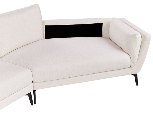 Pohovka svetlobéžová polyester látkové čalúnenie 3-miestna oblúkové sedadlo moderný minimalistický štýl obývacia izba