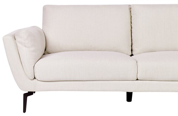 Pohovka svetlobéžová polyester látkové čalúnenie 3-miestna oblúkové sedadlo moderný minimalistický štýl obývacia izba
