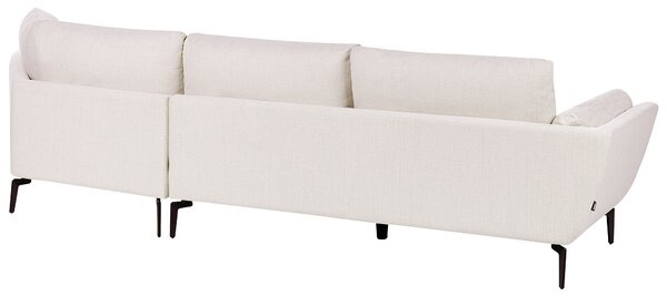 Pohovka svetlobéžová polyester látkové čalúnenie 3-miestna oblúkové sedadlo moderný minimalistický štýl obývacia izba