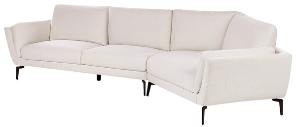 Pohovka svetlobéžová polyester látkové čalúnenie 3-miestna oblúkové sedadlo moderný minimalistický štýl obývacia izba