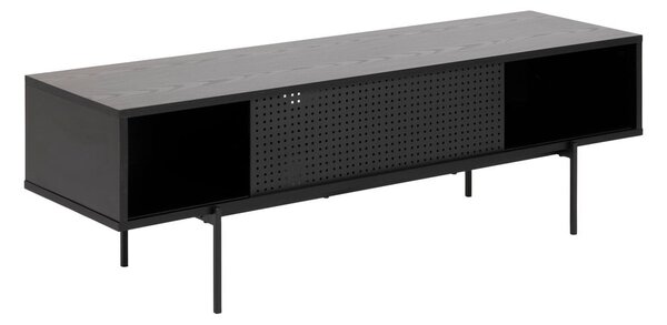 Čierny TV stolík v dekore jaseňa 140x45 cm Angus – Actona