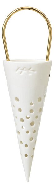 Biela keramická závesná dekorácia Kähler Design Cone, výška 14,5 cm