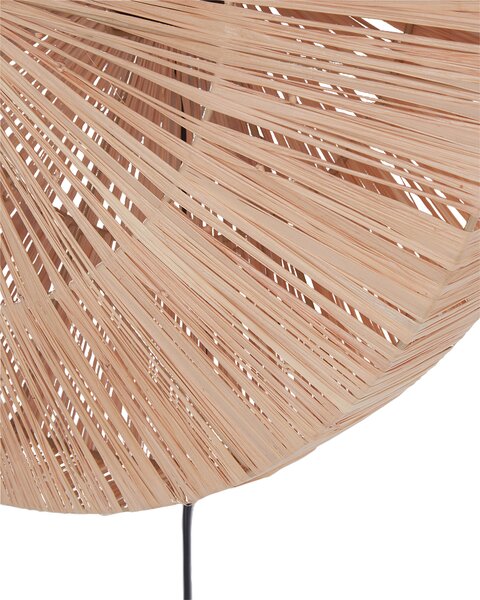 Nástenná lampa prírodná slamené okrúhle tienidlo boho svietidlo na stenu obývacia izba spálňa