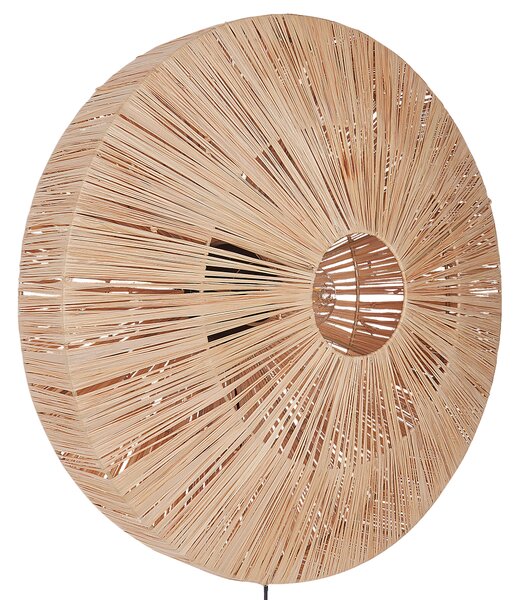 Nástenná lampa prírodná slamené okrúhle tienidlo boho svietidlo na stenu obývacia izba spálňa