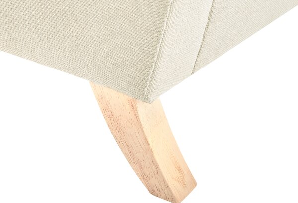 Kreslo béžové polyester látkové čalúnenie drevené nohy retro minimalistický štýl obývacia izba