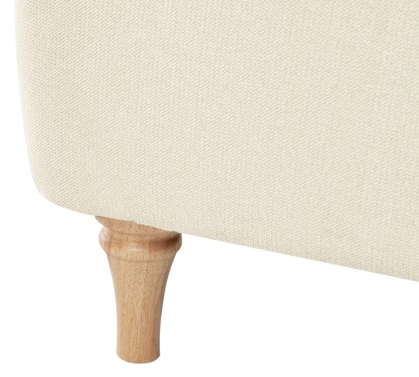 Kreslo béžové polyester látkové čalúnenie drevené nohy retro minimalistický štýl obývacia izba
