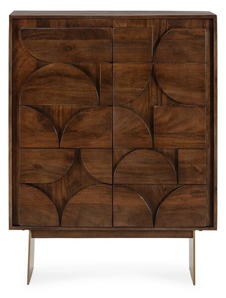 Hnedá skrinka z mangového dreva 90x120x40 cm Trisha – MOME