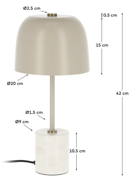 Béžová stolová lampa Kave Home Alish