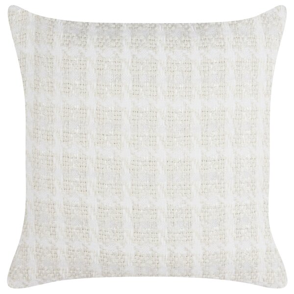 Sada 2 dekoratívnych vankúšov béžová tkanina 45 x 45 cm károvaný vzor obliečky textil doplnky